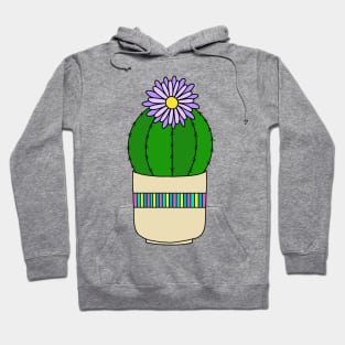 Cute Cactus Design #190: Barrel Cactus With Flower In Nice Pot Hoodie